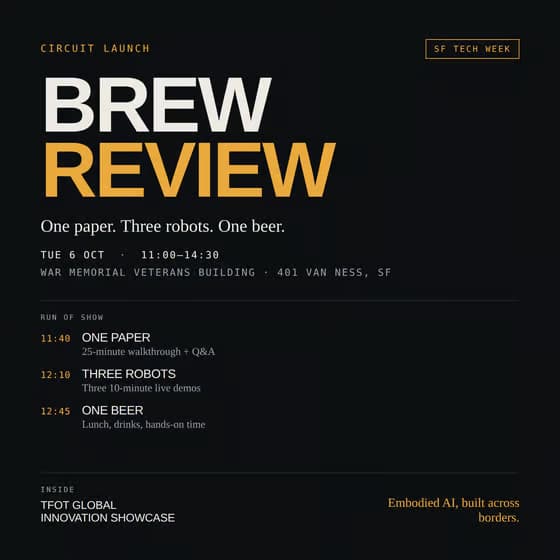 Circuit Launch Brew Review #2 SF Tech Week Edition: Built Across Borders poster